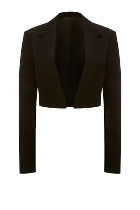 Victoria Beckham Cropped Tailored Jacket - Black