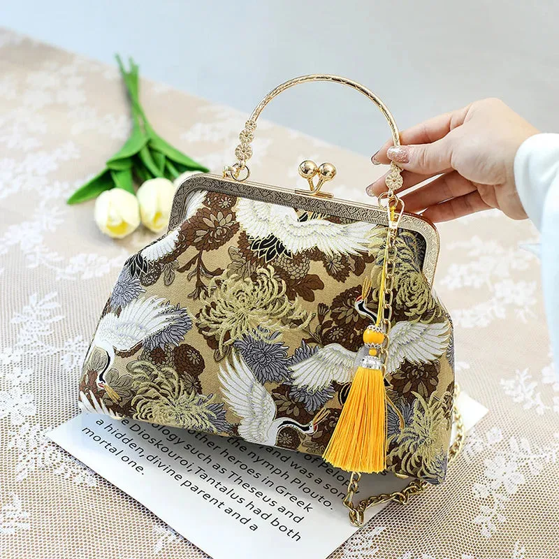 Women Shoulder Crossbody Handbags Antique Style with Cheongsam Bag