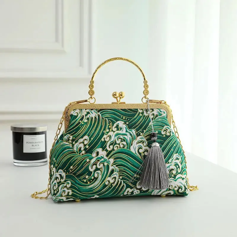 Women Shoulder Crossbody Handbags Antique Style with Cheongsam Bag