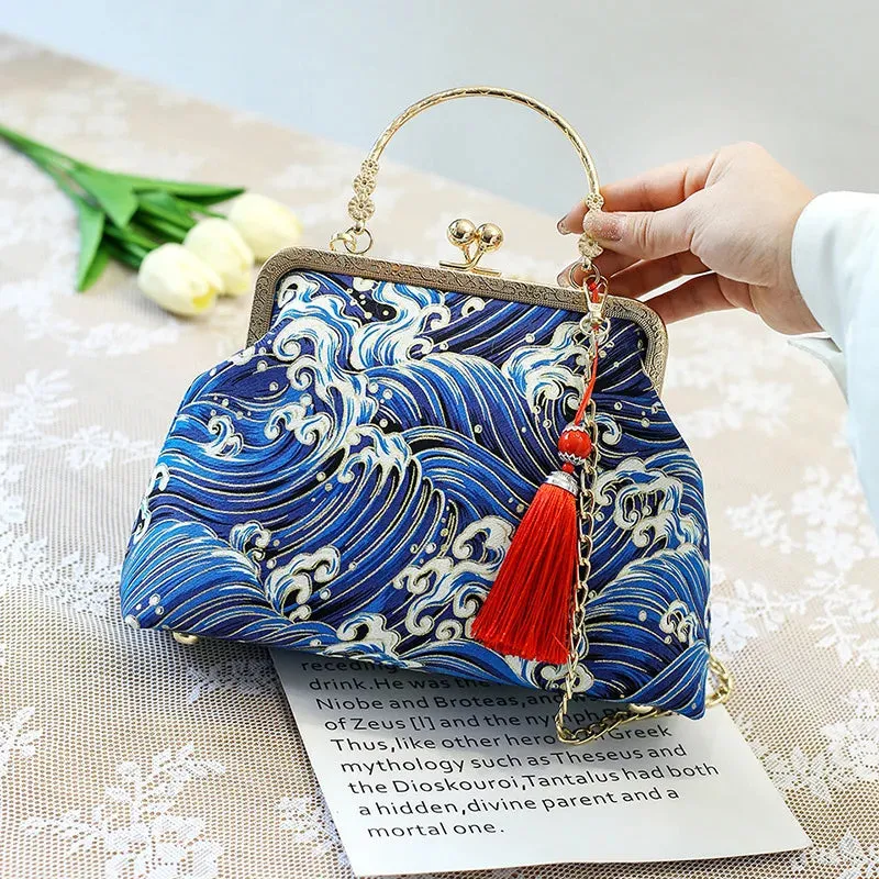 Women Shoulder Crossbody Handbags Antique Style with Cheongsam Bag