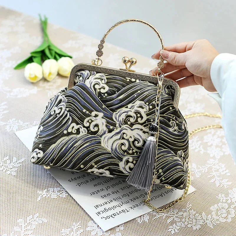 Women Shoulder Crossbody Handbags Antique Style with Cheongsam Bag