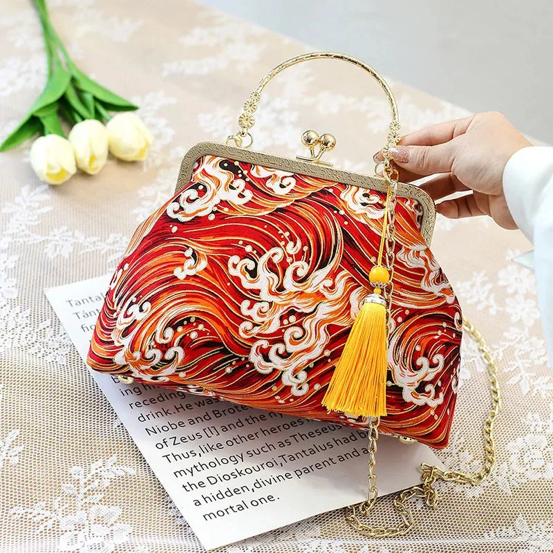 Women Shoulder Crossbody Handbags Antique Style with Cheongsam Bag