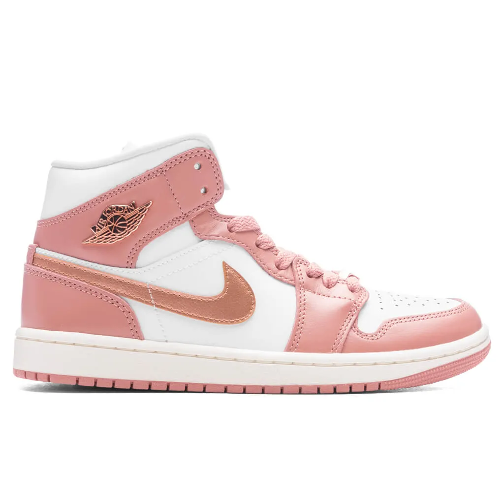 Women's Air Jordan 1 Mid SE - Red Stardust/Metallic Copper/White