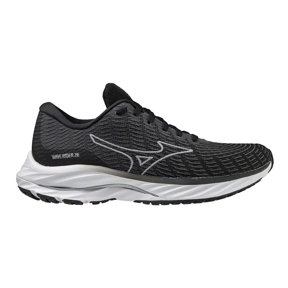 Women's Mizuno Wave Rider 26 SSW, Black-White, 11 B Medium