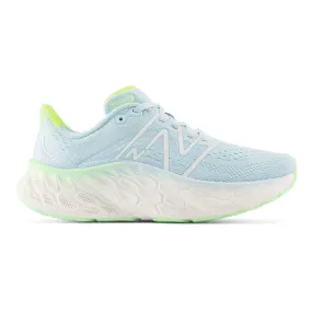 Women's New Balance Fresh Foam X More v4, Blue/Green Aura/White, 10 B