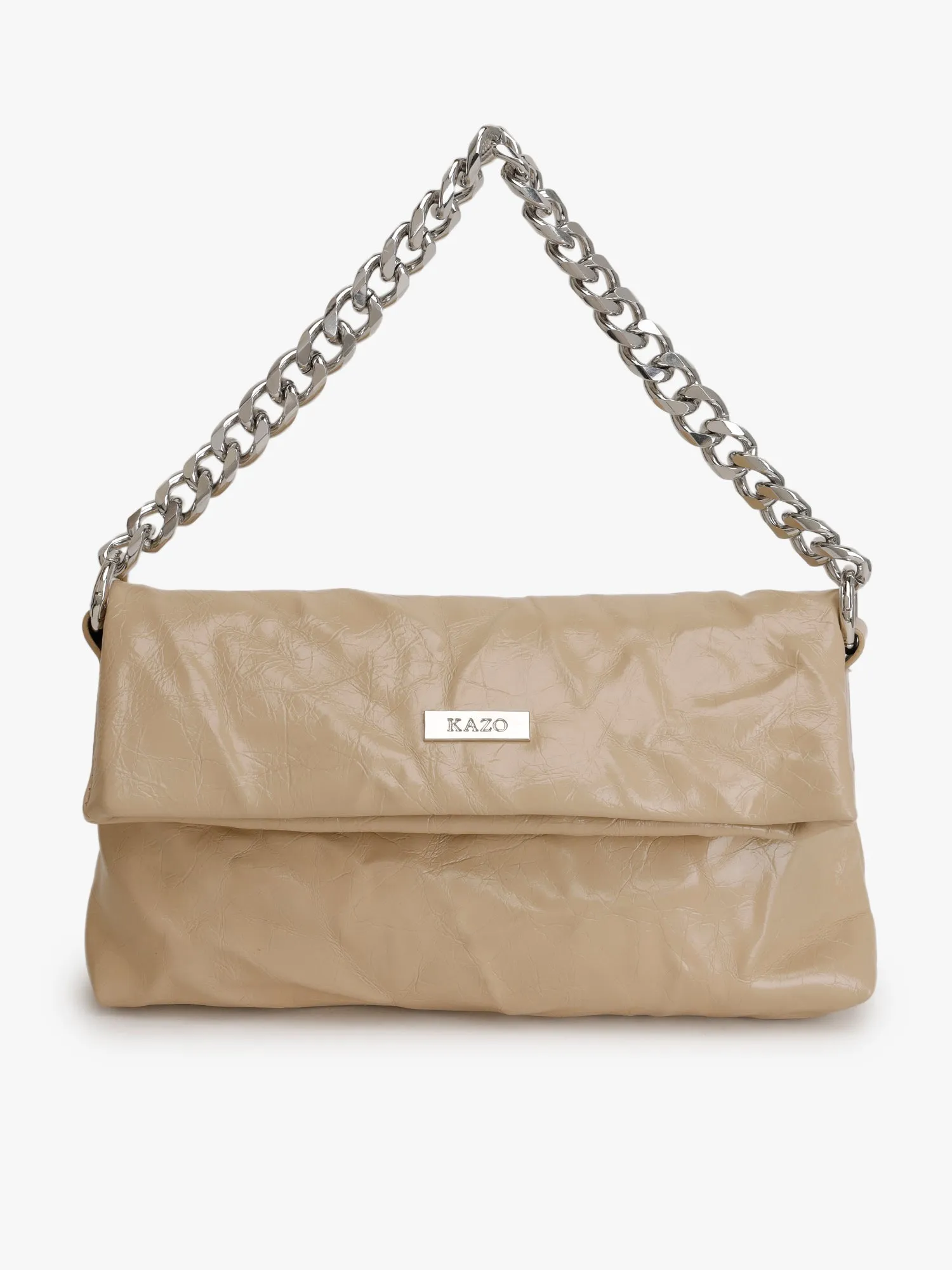 Wrinkled Chunky Chain Shoulder Bag