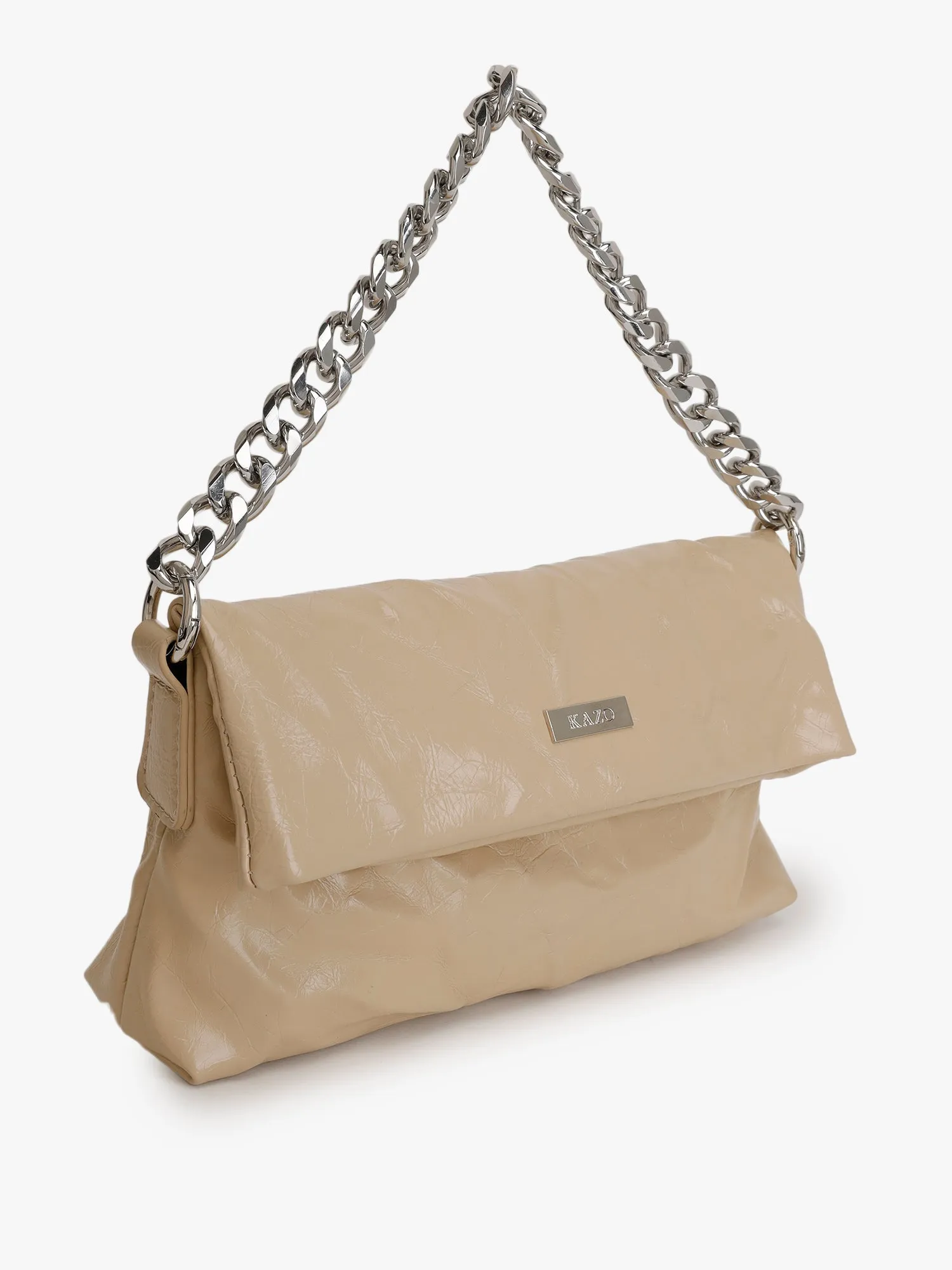 Wrinkled Chunky Chain Shoulder Bag