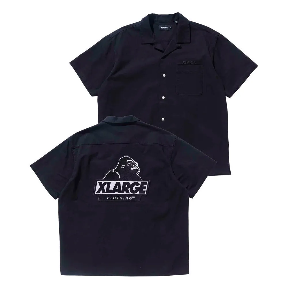 X-Large  |Unisex Street Style Plain Short Sleeves Logo Shirts