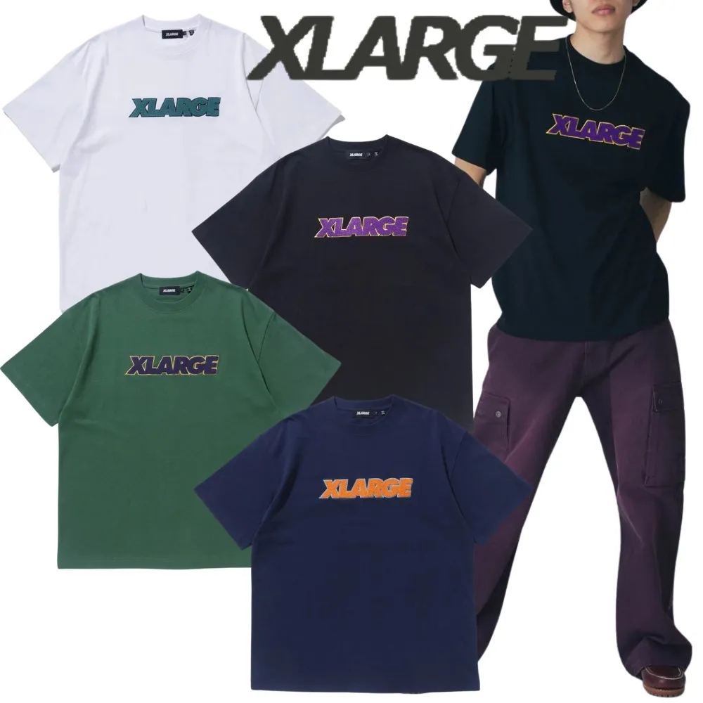 X-Large  |Unisex Street Style U-Neck Plain Cotton Short Sleeves